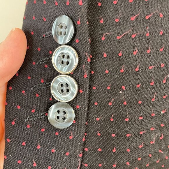 Vintage Y2K Velour Trim Retro Hipster Dinner Jacket 40 Slim Cocktail Blazer - Picture 14 of 16